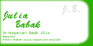 julia babak business card